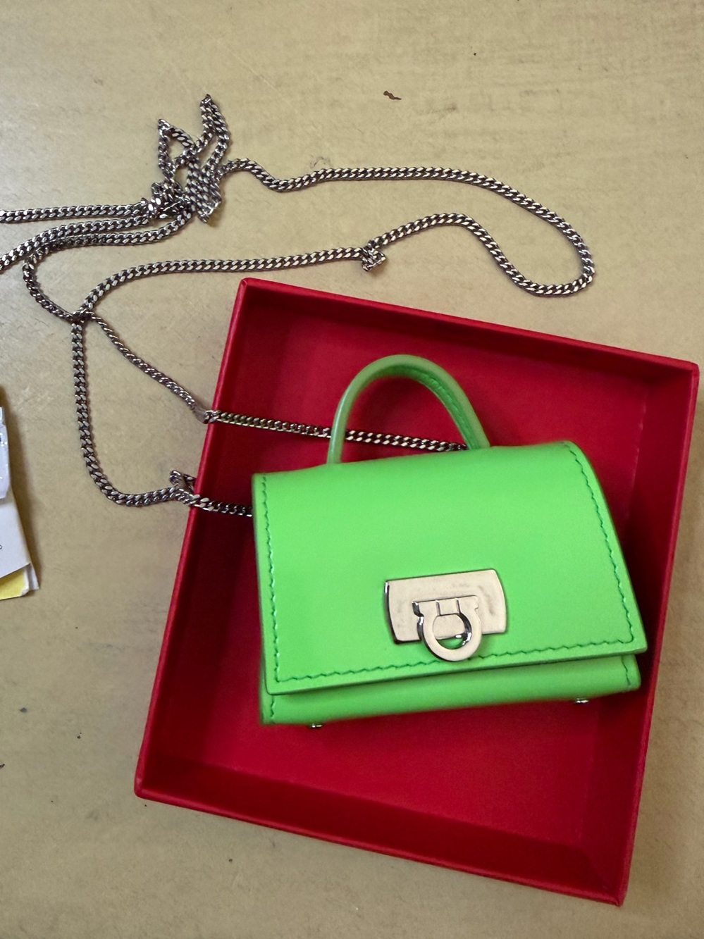 Salvatore Ferragamo Neon Green AirPods Case